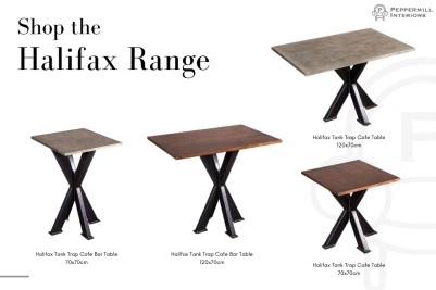 Halifax Metal Top X-Frame Dining Table